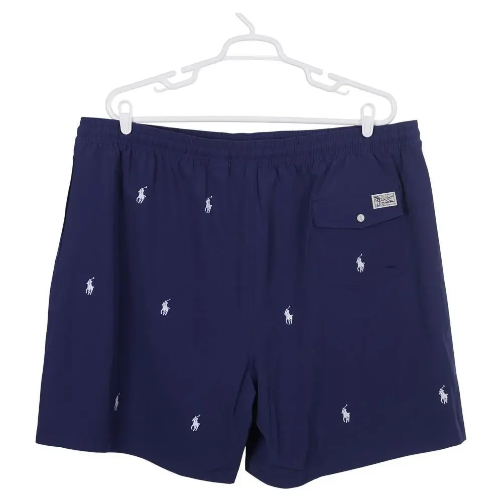 NWOT Polo Ralph Lauren Traveler Swim Trunks 4XLT Blue Pony Pockets Lined Shorts